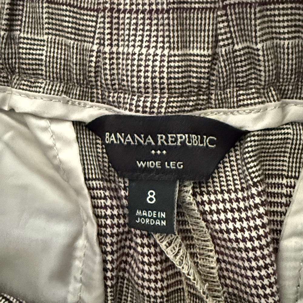 Banana Republic Plaid Flannel Wide-Leg Dress Pants - Picture 2 of 6